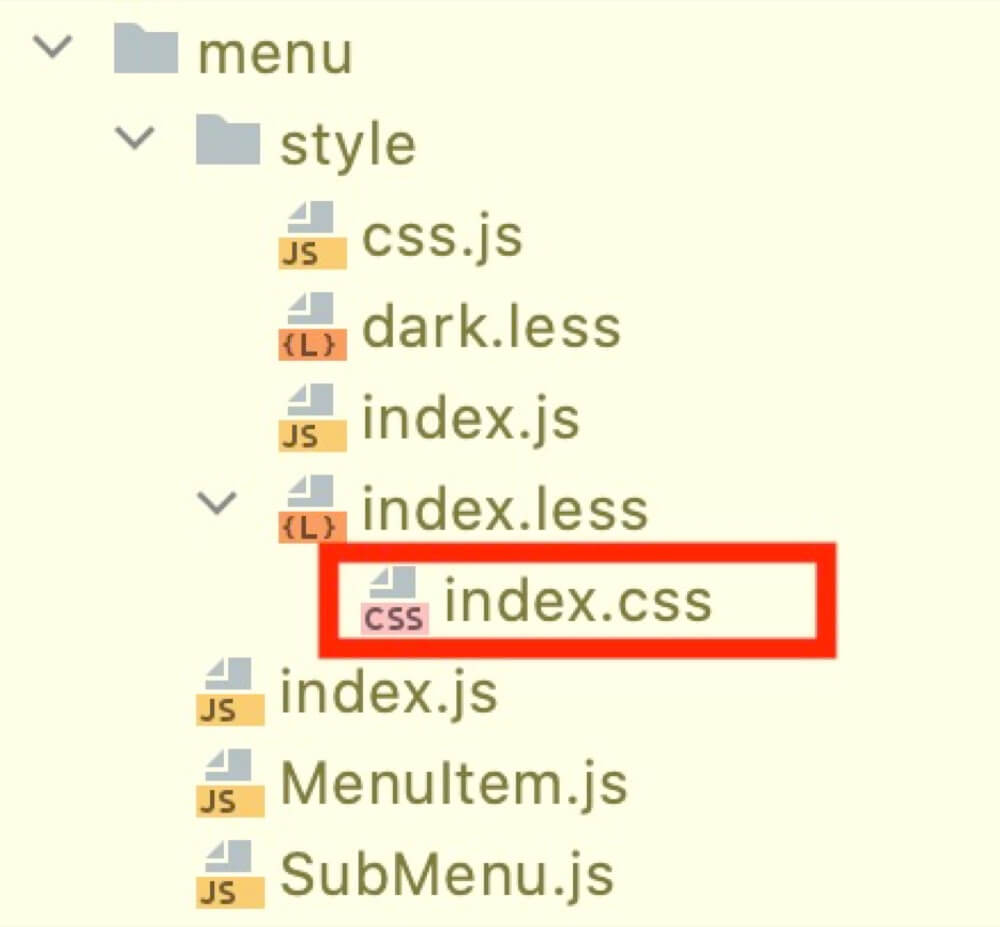 Menuに必要なCSSファイルが同梱されている