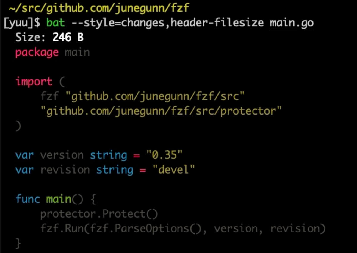 --styleでchanges,header-filesizeを指定