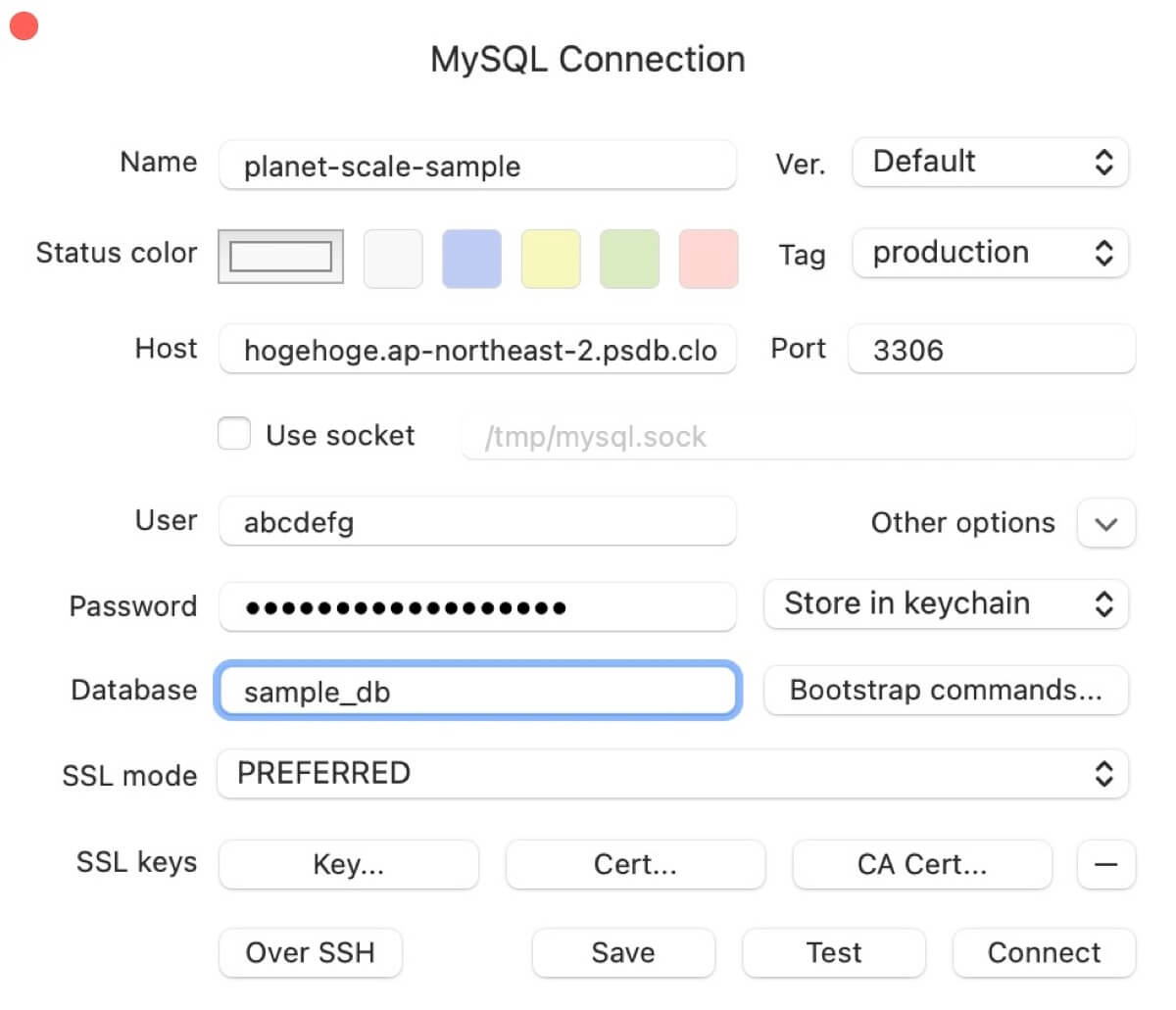 TablePlusでPlanetScaleに接続する